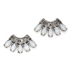 Ann Taylor Silver and White Earrings